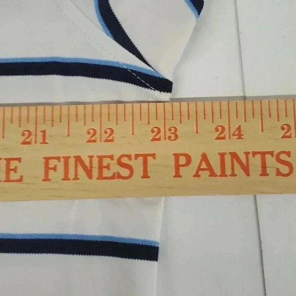 FootJoy FJ Golf Blue Striped Short Sleeve Polo Shirt Men's Size Large with Logo - Picture 12 of 13